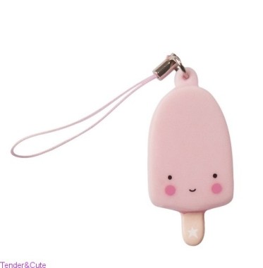 Mini zawieszka - lód na patyku różowy
